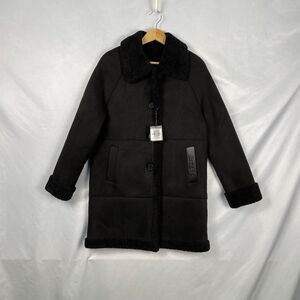 Rudsak ANGILICA WOMEN'S REVERSIBLE FAUX SUEDE & SHEARLING COAT Black